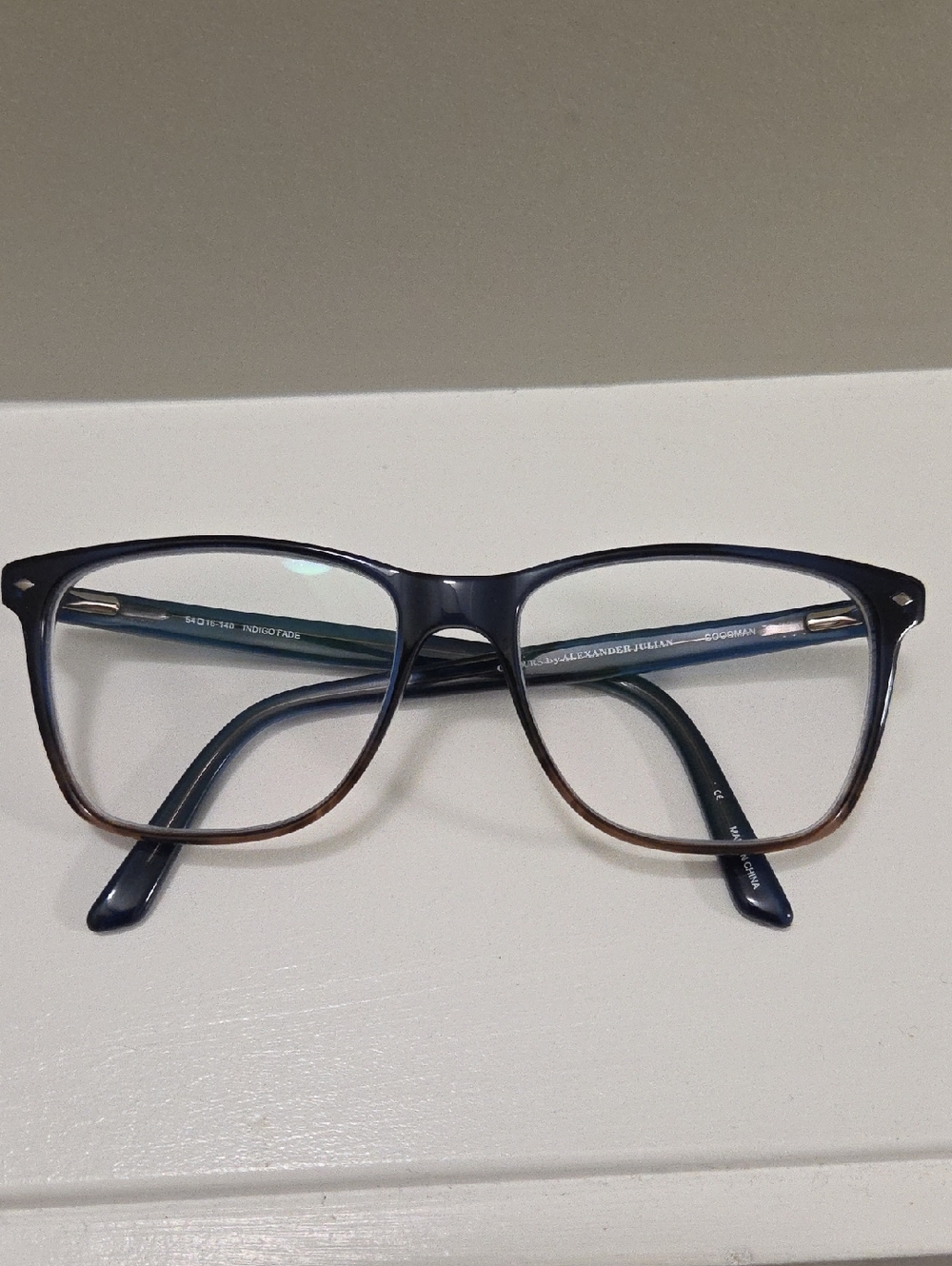 Colours by Alexander Julian Glasses Frames Indigo Blue Fade Rectangle Reading